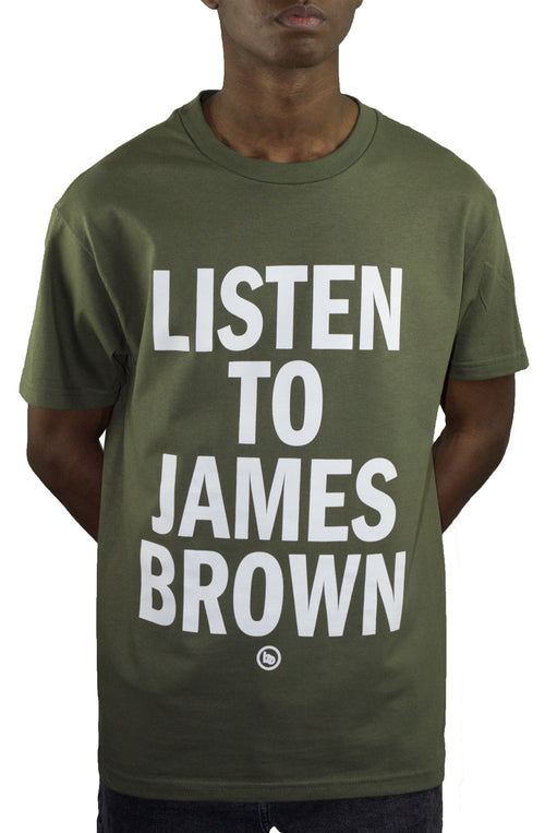 Bofresco Listen To James Brown Tee - Hunter Green