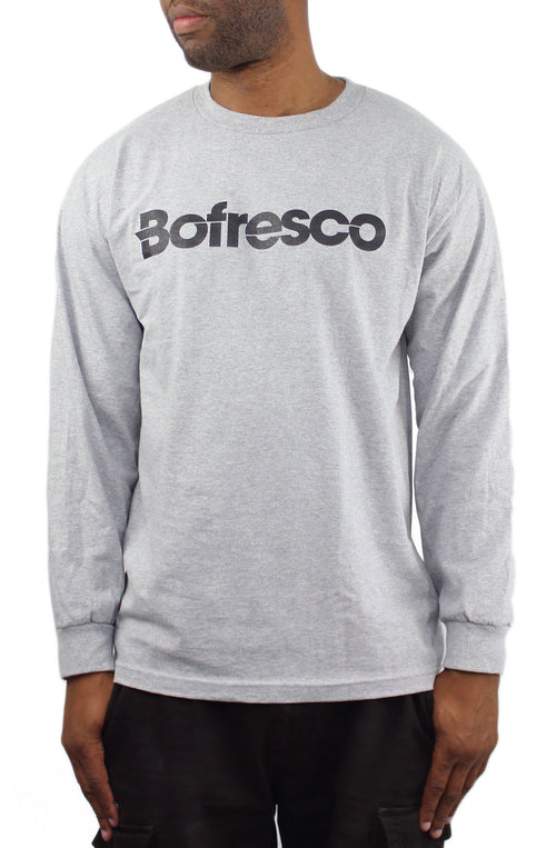 Bofresco Classic Logo Long Sleeve T-Shirt Heather Grey - Bofresco