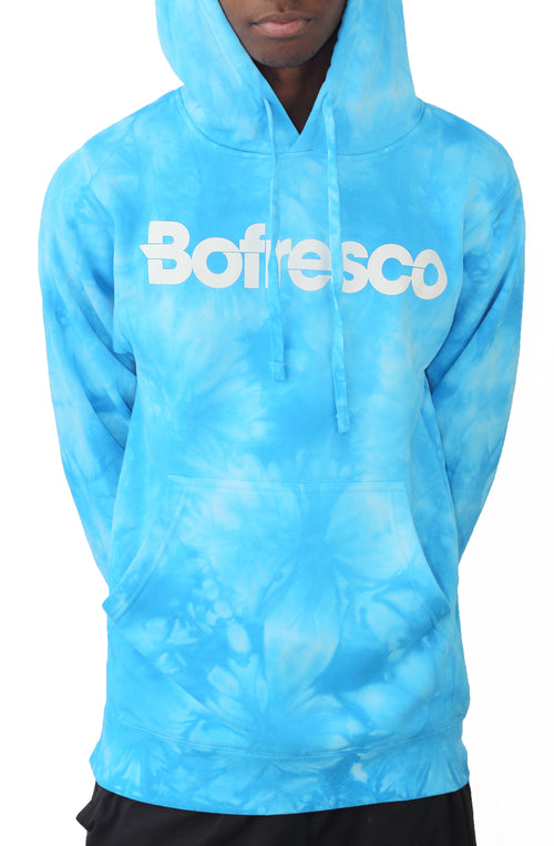 Bofresco Classic Logo Tye Dye Hoodie - Aqua Blue - Bofresco